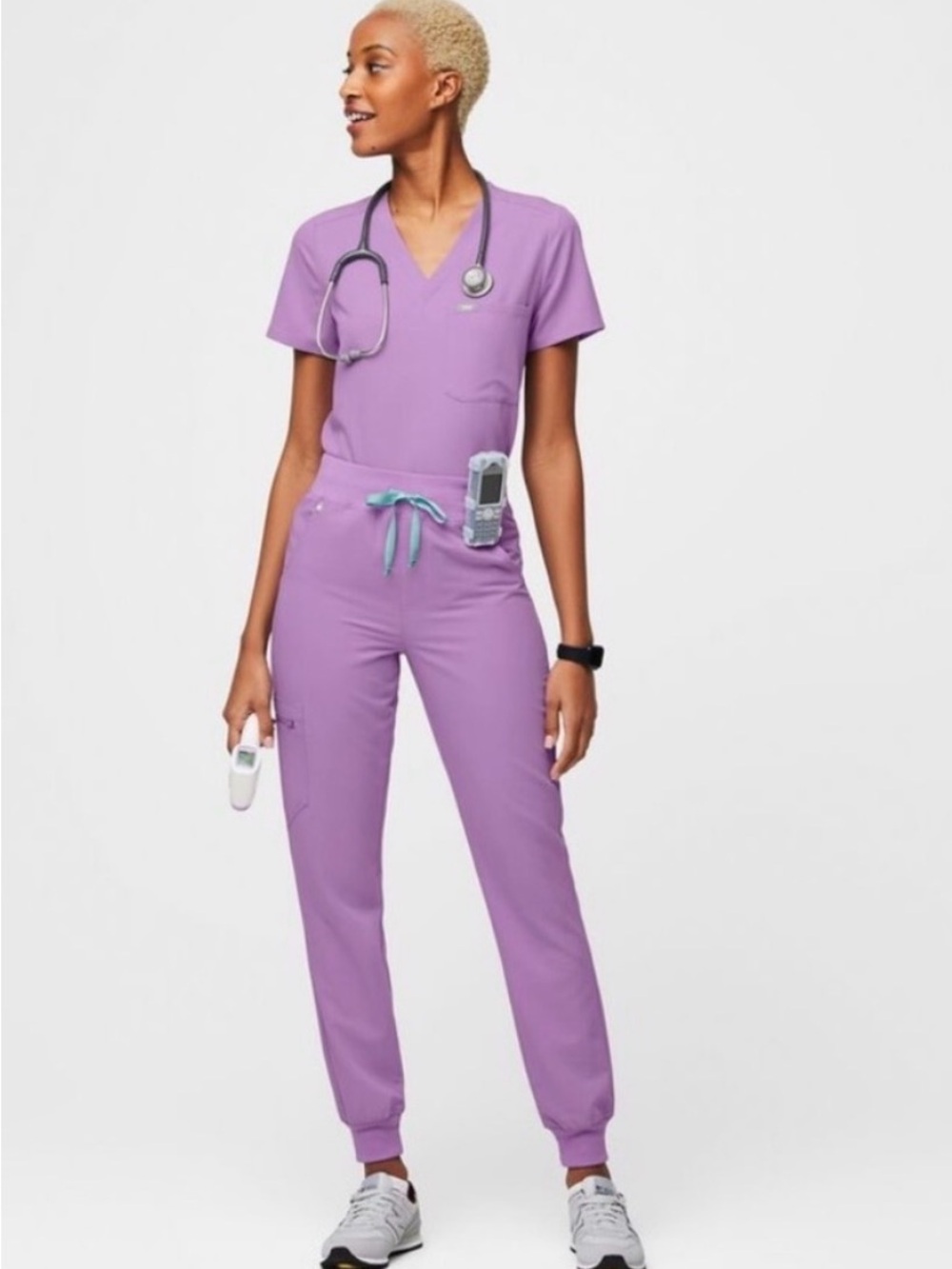 Figs lilac dawn Zamora Scrub with Drawstring Jogger Waist